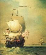 An English East Indiaman bow view Monamy, Peter